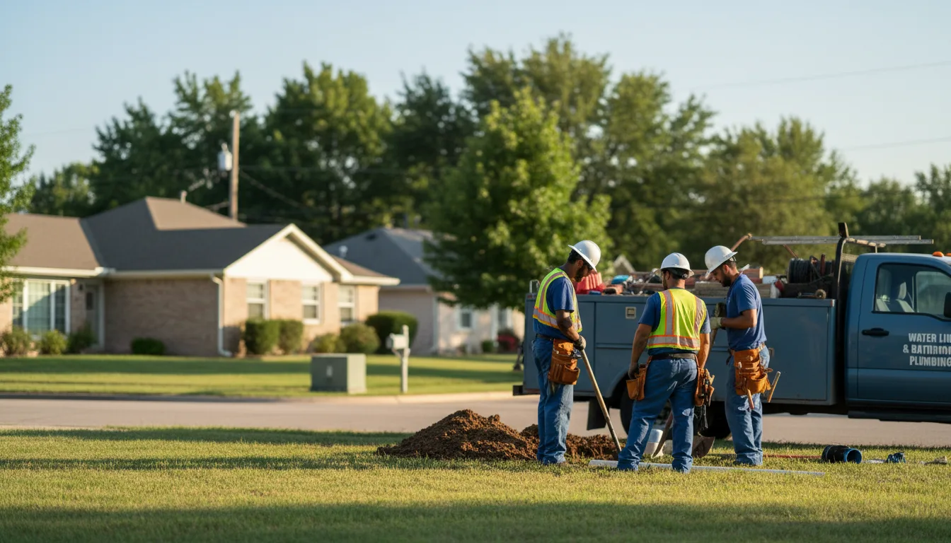 Residential water line and bathroom plumbing service in Luck, WI